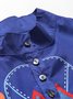 Blue Shirt Collar Statement Paneled High-low Midi Dress With Belt